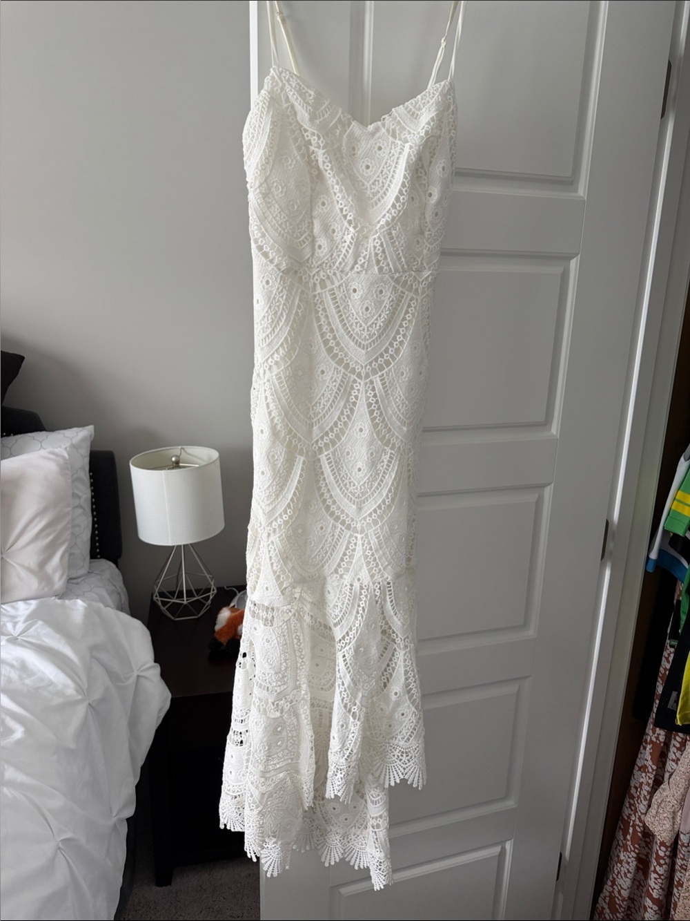 Lulu's White Lace High-Low Dress